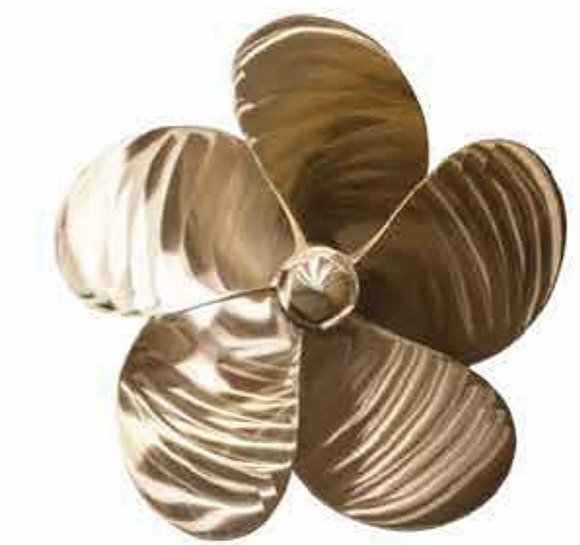 Mirror-polished cupped bronze propeller